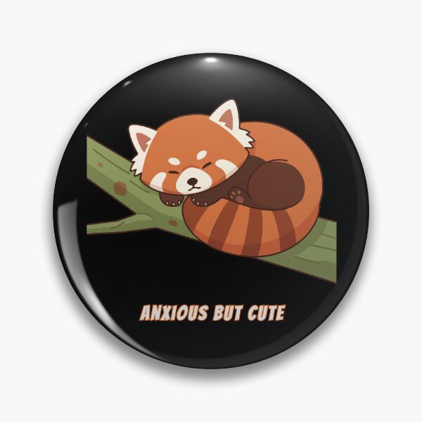 Item preview, Anxious But Cute Red Panda Kawaii Cozy Nap Meme designed and sold by AnimalMemeHub.