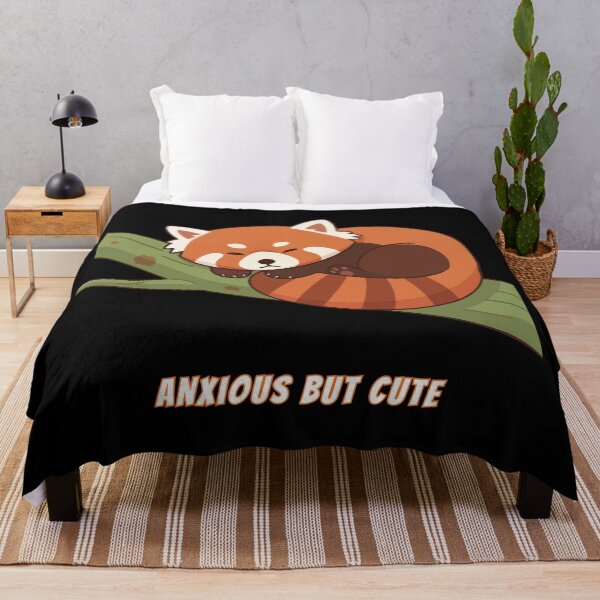 Item preview, Anxious But Cute Red Panda Kawaii Cozy Nap Meme designed and sold by AnimalMemeHub.