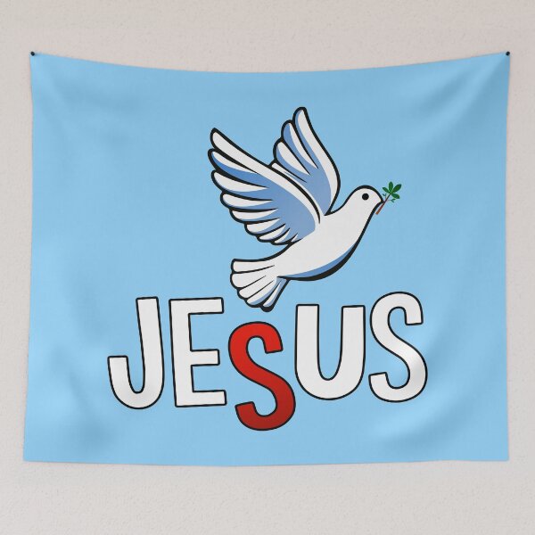 Item preview, Dove over Jesus inscription designed and sold by QuanntixArt.