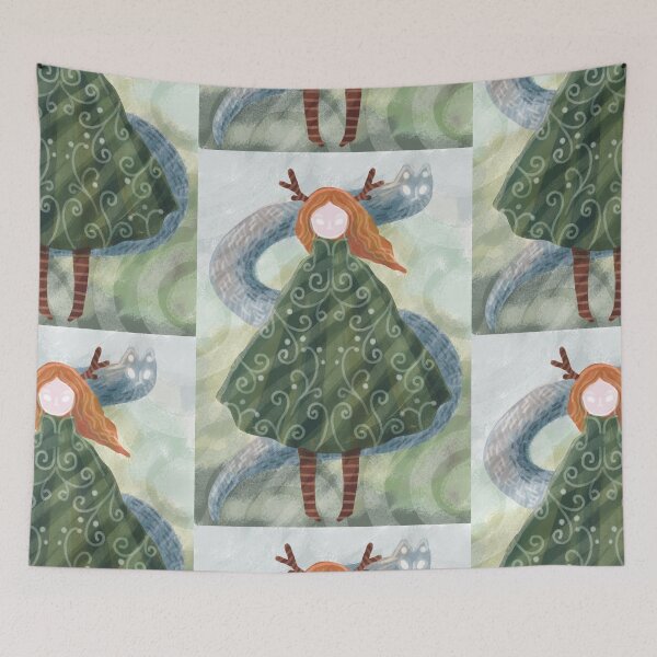 Item preview, Deer girl,  forest myths and symbolic guardians designed and sold by Dormitria.
