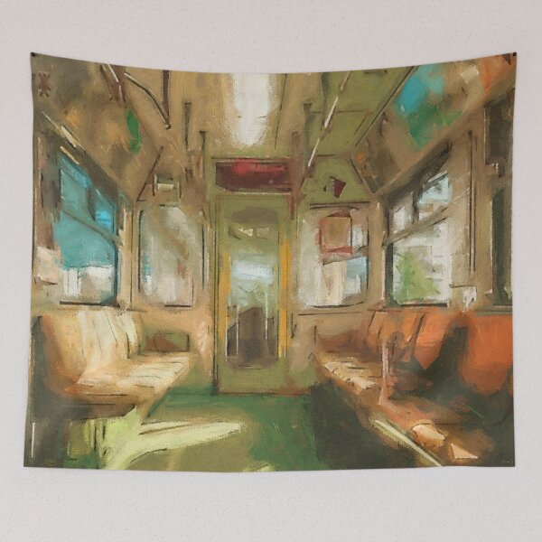 Item preview, Empty Subway Car – Quiet Urban Moment designed and sold by Keyblo-one.