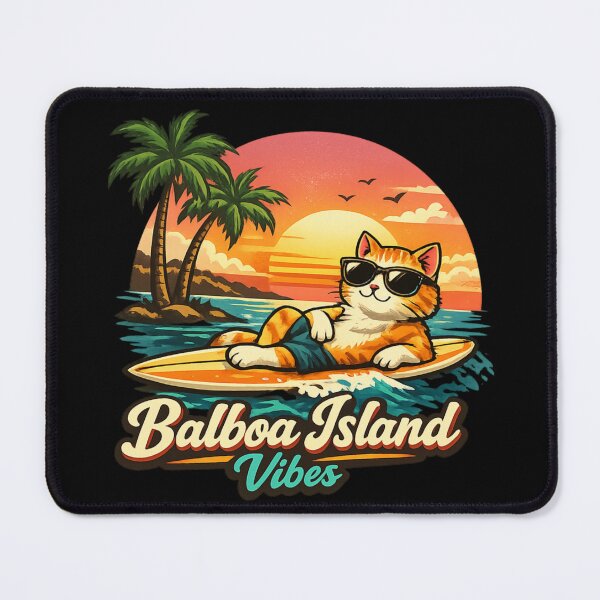 Item preview, Balboa Island Vibes – Chill Surf Cat Sunset Beach Design designed and sold by Graphroad.