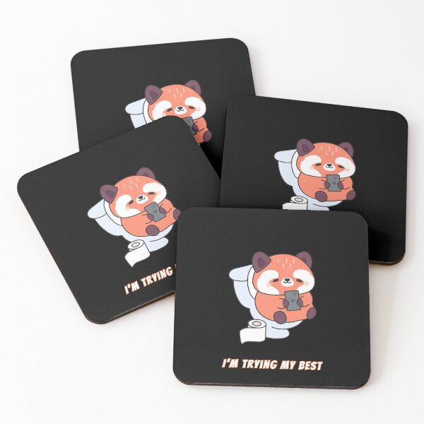 Item preview, I'm Trying My Best Red Panda Toilet Kawaii Meme designed and sold by AnimalMemeHub.