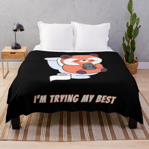 Item preview, I'm Trying My Best Red Panda Toilet Kawaii Meme designed and sold by AnimalMemeHub.