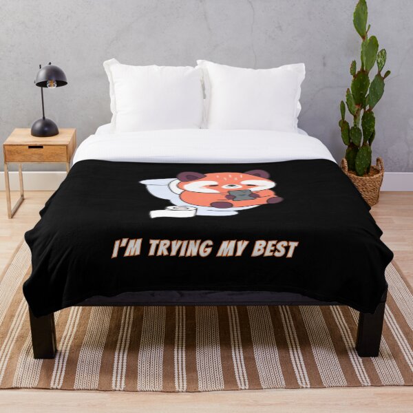 Item preview, I'm Trying My Best Red Panda Toilet Kawaii Meme designed and sold by AnimalMemeHub.