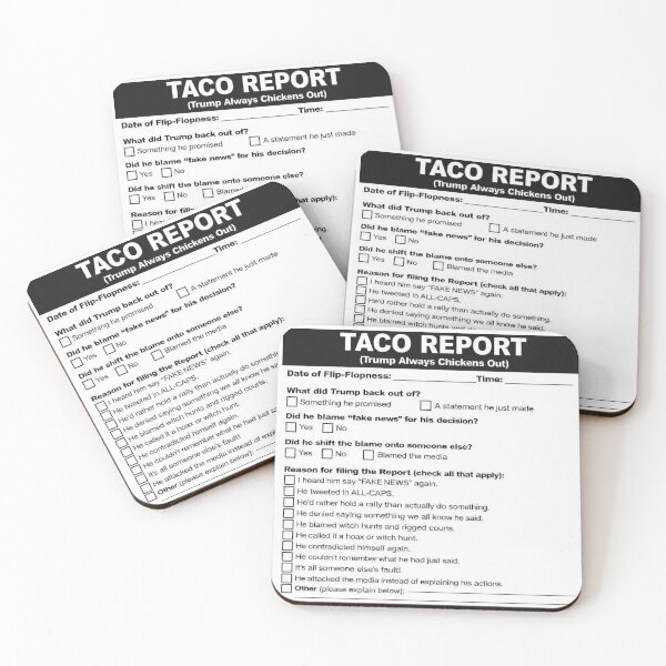 Item preview, TACO Report – Satirical Political Flip-Flop Complaint Form designed and sold by The Satire Fuggler.