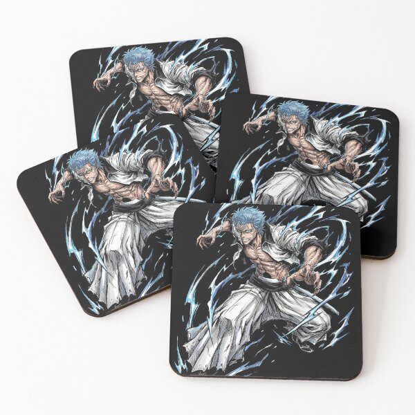 Item preview, Blue Haired Panther Espada Sexta Hollow Mask Arrancar Resurrection Pantera Claws Fierce Warrior Anime Swordsman Fan Art Portrait Illustration Poster T-Shirt Sticker Print Gift designed and sold by Senpaiwaves.