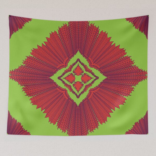 Item preview, Unapologetic Red Green Mandala designed and sold by OIL Pattern Design .