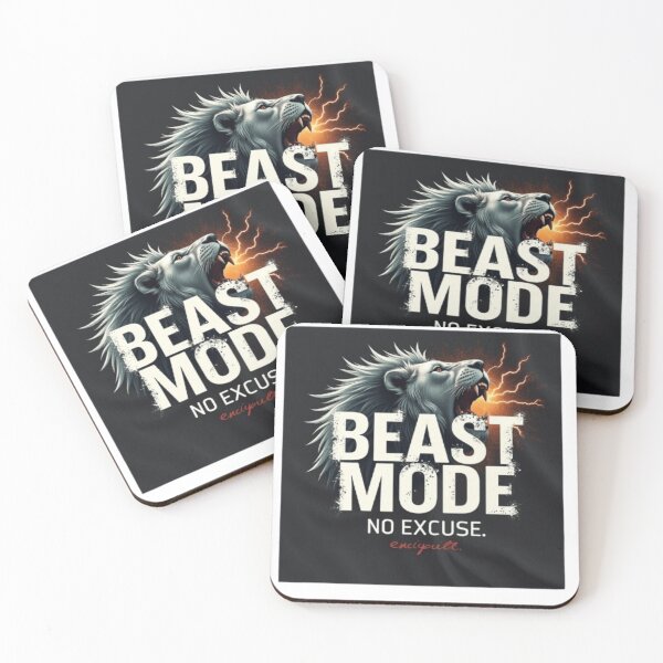Item preview, Beast Mode No Excuse – Fierce Lion Motivational Power Quote Design designed and sold by GloboStyle Design .
