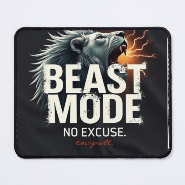 Item preview, Beast Mode No Excuse – Fierce Lion Motivational Power Quote Design designed and sold by GloboStyle Design .