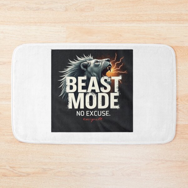 Item preview, Beast Mode No Excuse – Fierce Lion Motivational Power Quote Design designed and sold by GloboStyle Design .