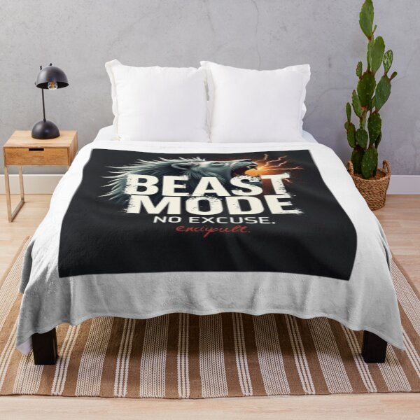 Item preview, Beast Mode No Excuse – Fierce Lion Motivational Power Quote Design designed and sold by GloboStyle Design .