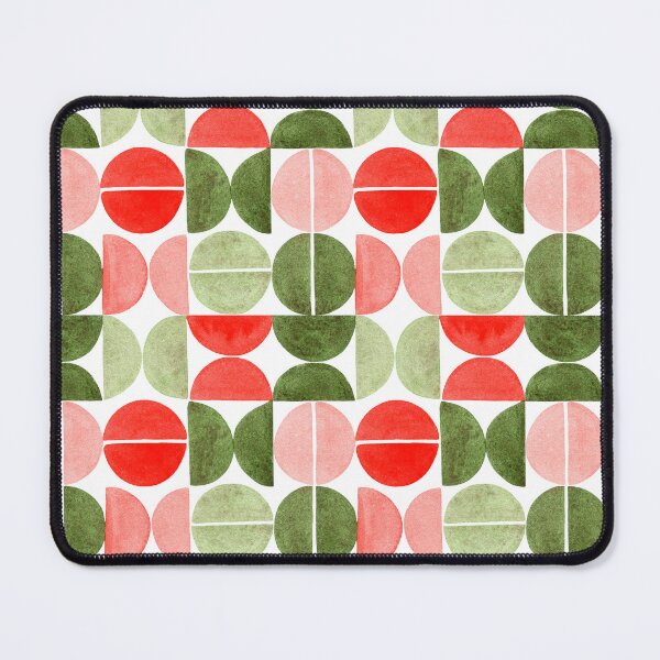 Item preview, Red and Green Semicircles Geometric Pattern (White Background) designed and sold by andrebalest.art.