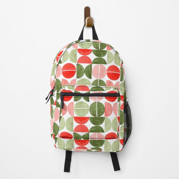 Item preview, Red and Green Semicircles Geometric Pattern (White Background) designed and sold by andrebalest.art.