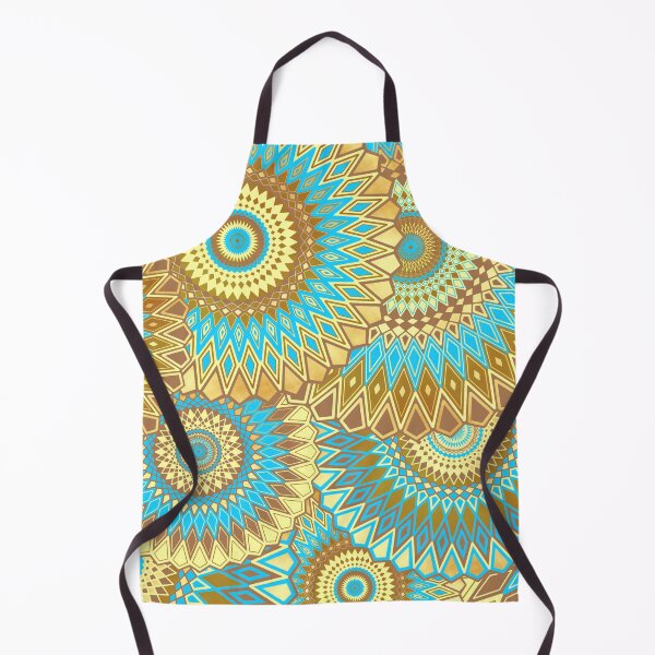 Item preview, Abstract Mandala Art in Yellow, Brown, and Blue designed and sold by CreaTwinkles.