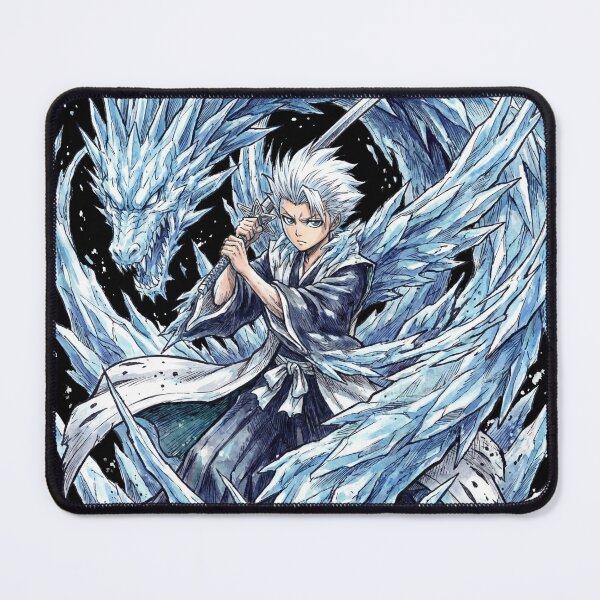 Item preview, White Haired Ice Captain Young Prodigy Zanpakuto Hyōrinmaru Bankai Daiguren Dragon Wings Fan Art Portrait Illustration Poster T-Shirt Sticker Print Gift designed and sold by Senpaiwaves.