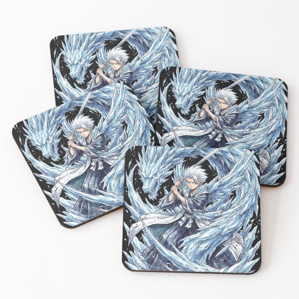 Item preview, White Haired Ice Captain Young Prodigy Zanpakuto Hyōrinmaru Bankai Daiguren Dragon Wings Fan Art Portrait Illustration Poster T-Shirt Sticker Print Gift designed and sold by Senpaiwaves.