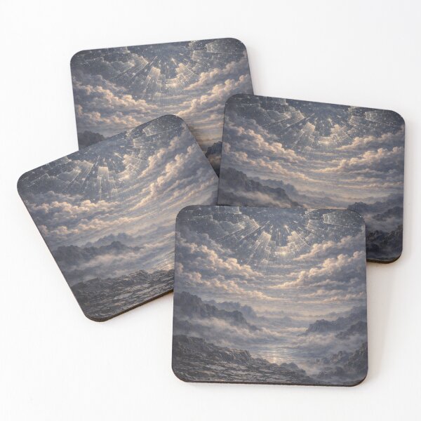 Item preview, Fractured Cosmic Sky Over Rocky Landscape – Surreal Fantasy Wall Art designed and sold by Visualynx.