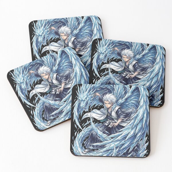 Item preview, White Haired Ice Captain Young Prodigy Zanpakuto Hyōrinmaru Bankai Daiguren Dragon Wings Fan Art Portrait Illustration Poster T-Shirt Sticker Print Gift designed and sold by Senpaiwaves.
