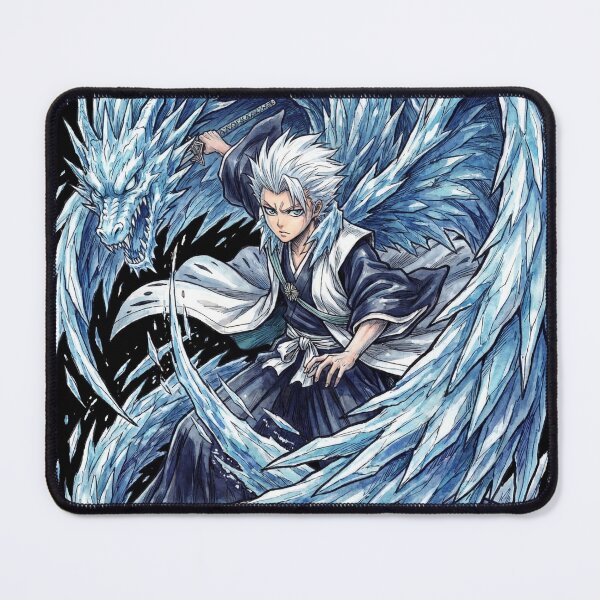 Item preview, White Haired Ice Captain Young Prodigy Zanpakuto Hyōrinmaru Bankai Daiguren Dragon Wings Fan Art Portrait Illustration Poster T-Shirt Sticker Print Gift designed and sold by Senpaiwaves.