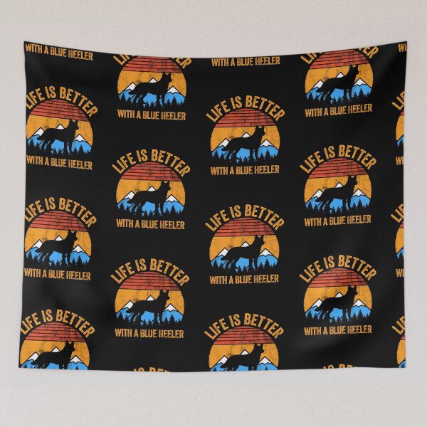 Artikelvorschau, Das Leben ist besser mit einem Blue Heeler Retro Vintage entworfen und verkauft von Guarddogdrive.