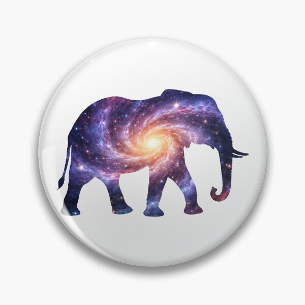 Artikelvorschau, Kosmischer Elefant als Krafttier | Galaxiensilhouette entworfen und verkauft von MammothArt.