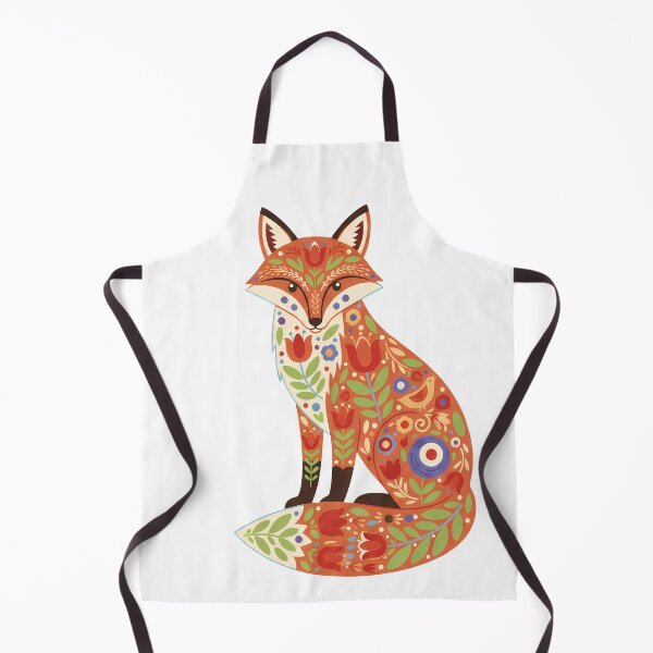 Item preview, Stylised Folk Art Fox – Scandinavian Folk Art by heidiannemorris © designed and sold by FOLK ART FUSION by heidiannemorris.