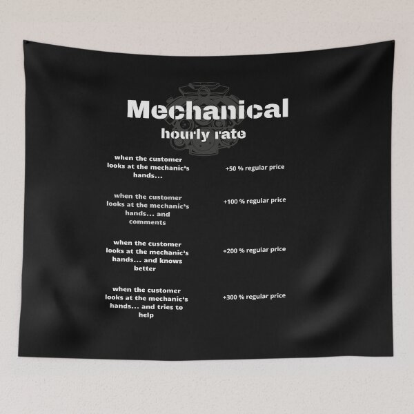Item preview, Mechanic hourly rate funny Gifts for Cars Lovers designed and sold by GavloDesign.