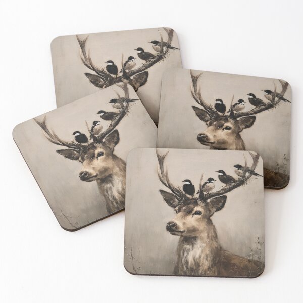 Item preview, Stag with Birds on Antlers designed and sold by lautir.