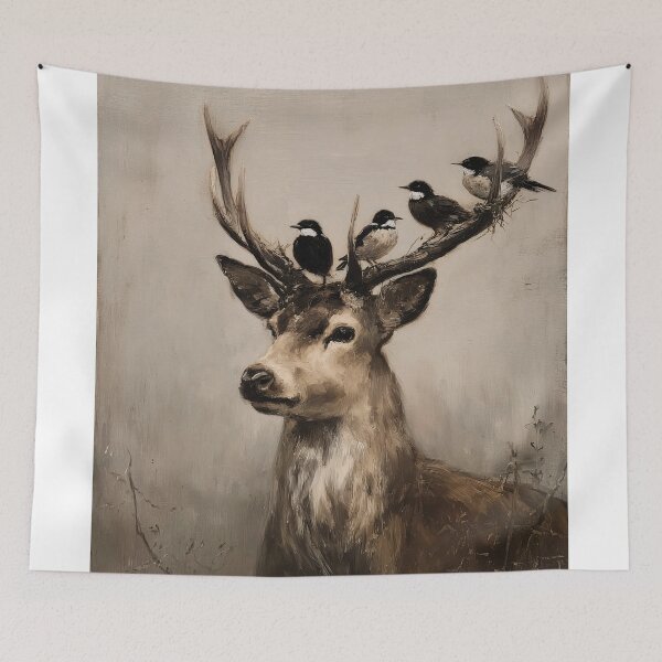 Item preview, Stag with Birds on Antlers designed and sold by lautir.