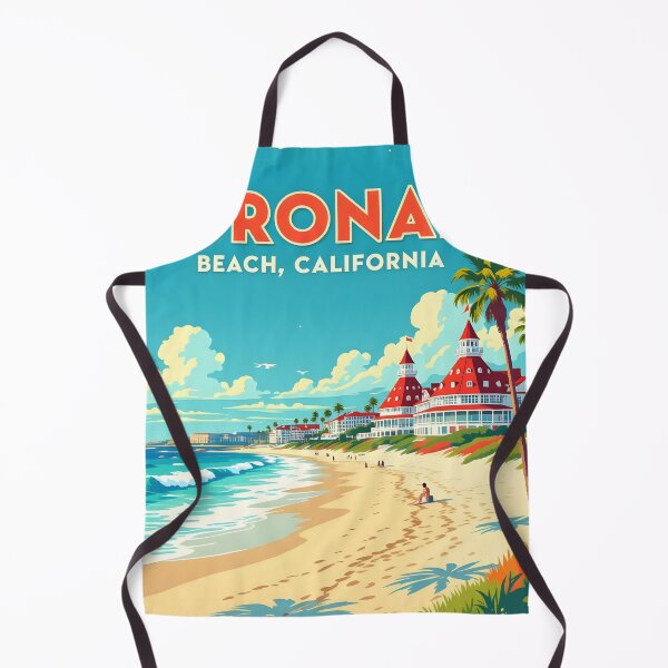 Item preview, Coronado Beach, California, USA: Vintage-Style Painterly Travel Poster designed and sold by LSVart.