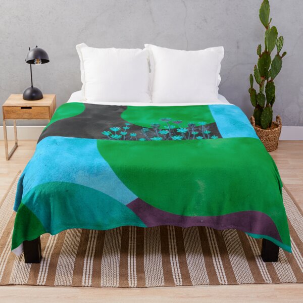 Item preview, Abstract Green Landscape with Floral Details designed and sold by joycrysstudio.