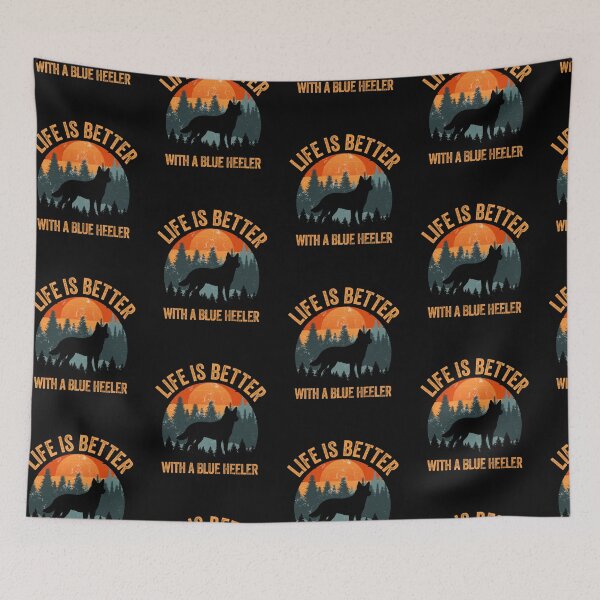 Item preview, Life Is Better With A Blue Heeler Retro Forest designed and sold by Guarddogdrive.
