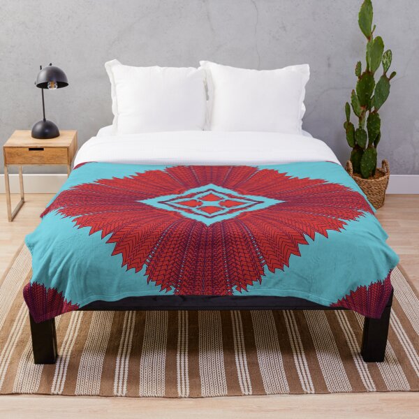 Item preview, Vibrant Red Turquoise Mandala designed and sold by OIL Pattern Design .