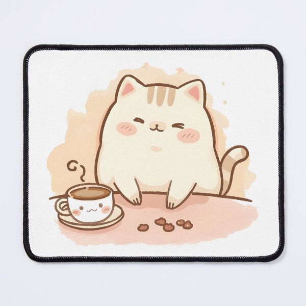 Item preview, Cozy Cafe Cat Playing with Sakura Crumbs | Cute Japanese Pastel Cat Illustration designed and sold by SlowDayFriends.