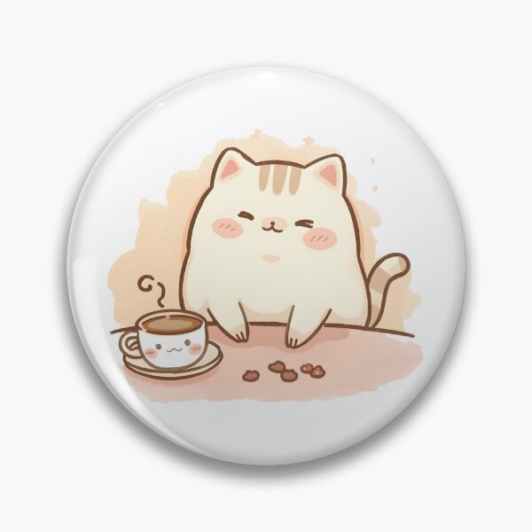 Item preview, Cozy Cafe Cat Playing with Sakura Crumbs | Cute Japanese Pastel Cat Illustration designed and sold by SlowDayFriends.