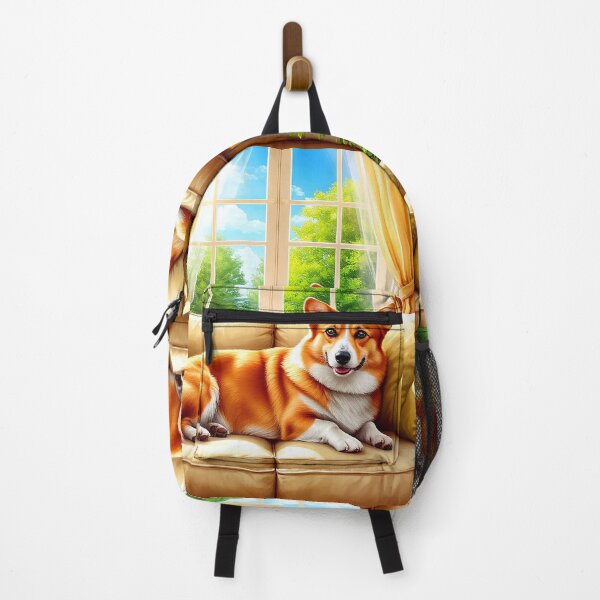 Item preview, Cozy Corgi on Sofa – Sunlit Home Dog Art designed and sold by AmetistLight.