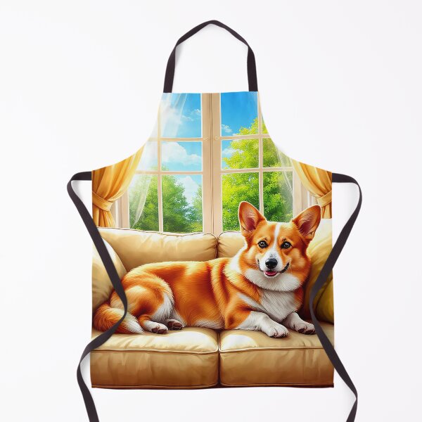 Item preview, Cozy Corgi on Sofa – Sunlit Home Dog Art designed and sold by AmetistLight.