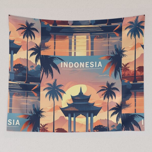 Item preview, Indonesia Retro Vintage Travel Design designed and sold by TravelersGems.