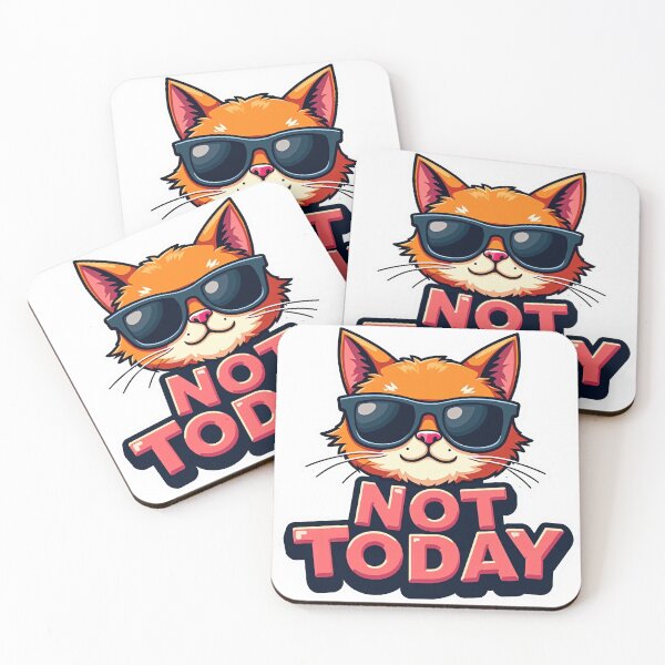 Item preview, Cool Orange Cat with Sunglasses - NOT TODAY Funny Sticker designed and sold by The Grumpy Pet Club.