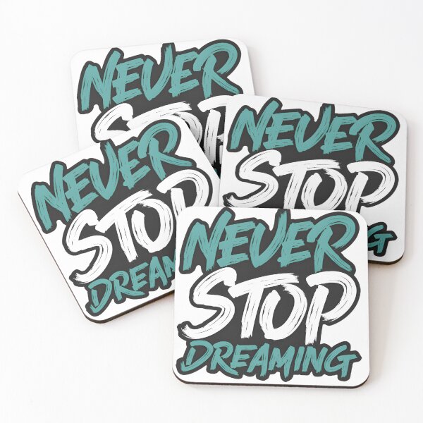 Item preview, Never Stop Dreaming - Bold Teal Brushstroke Motivational Quote designed and sold by Latikshop.