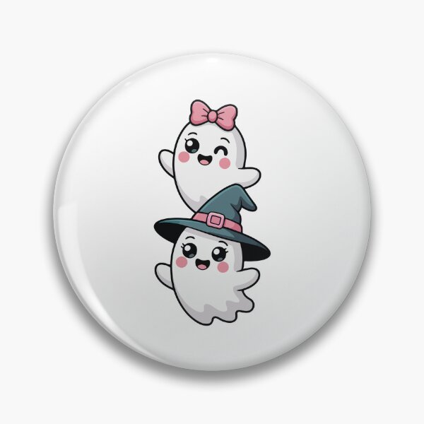Item preview, Cute Kawaii Ghosts with Witch Hat and Bow designed and sold by Horrify.