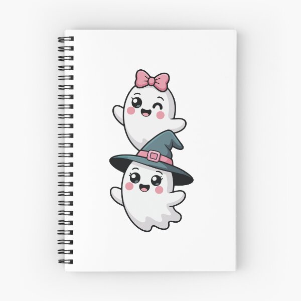 Item preview, Cute Kawaii Ghosts with Witch Hat and Bow designed and sold by Horrify.