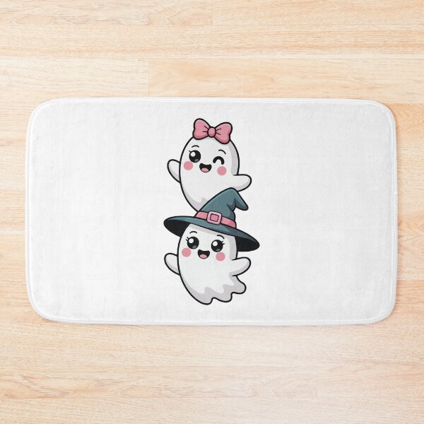 Item preview, Cute Kawaii Ghosts with Witch Hat and Bow designed and sold by Horrify.