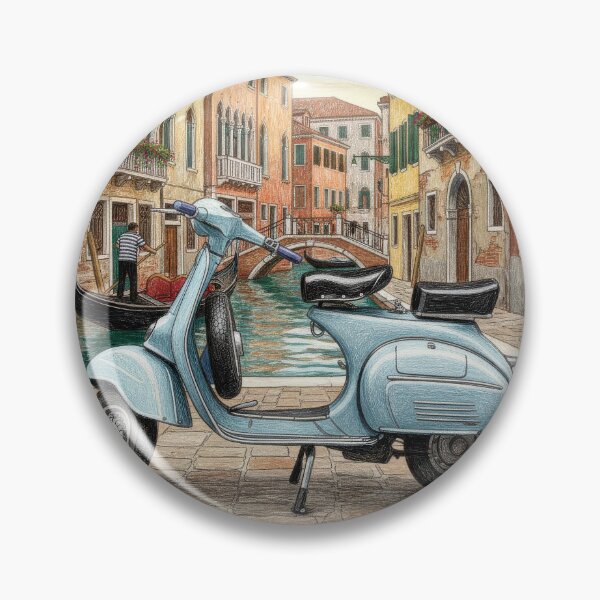 Item preview, vintage scooter in venice italy designed and sold by evrankart.