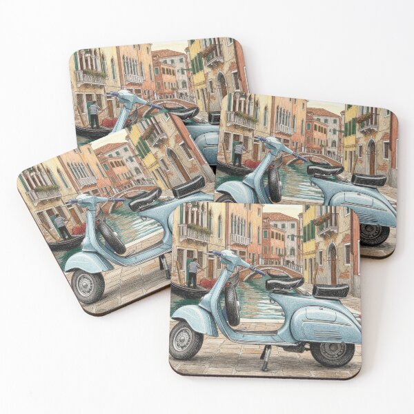 Item preview, vintage scooter in venice italy designed and sold by evrankart.