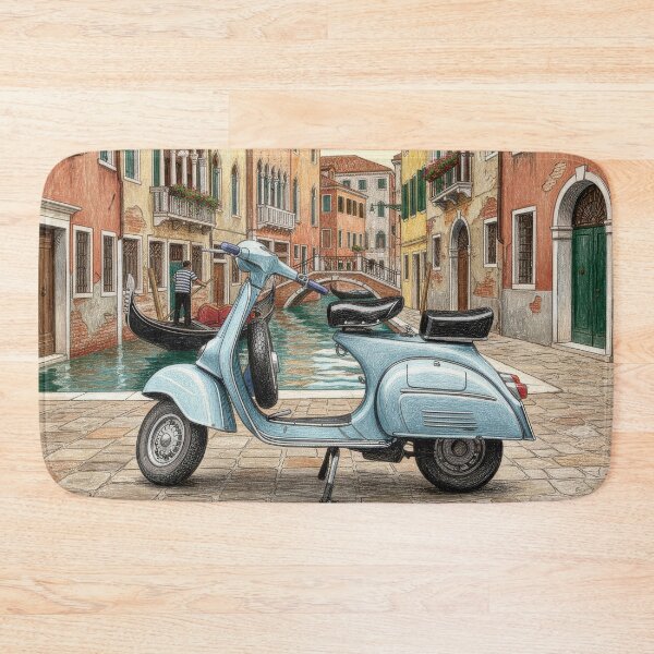 Item preview, vintage scooter in venice italy designed and sold by evrankart.