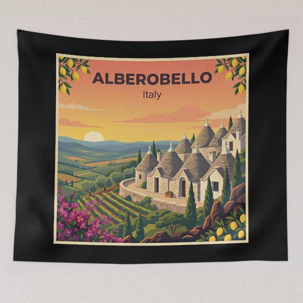 Item preview, A Nostalgic Classic Travel Poster – Italy Alberobello  designed and sold by Blok45.