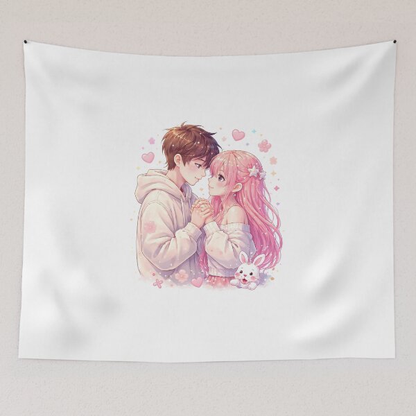 Item preview, Cute Anime Couple Soft Romance designed and sold by Amr Siam.