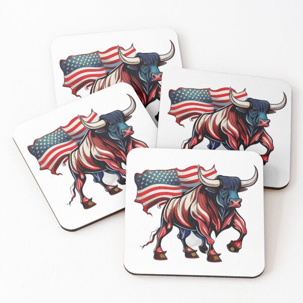 Item preview, Patriotic American Bull - USA Flag Red White & Blue Art designed and sold by Latikshop.